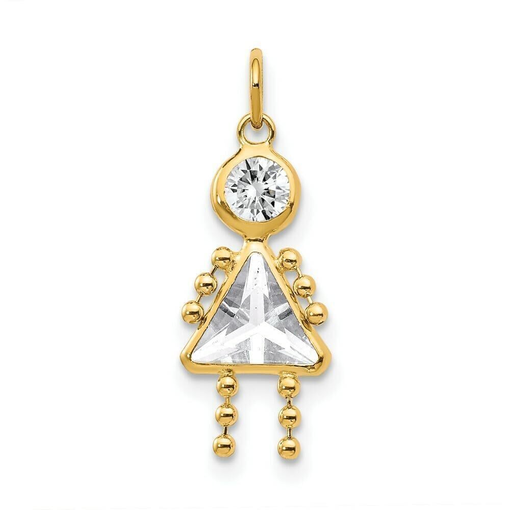 5102 14k April Girl Birthstone Charm